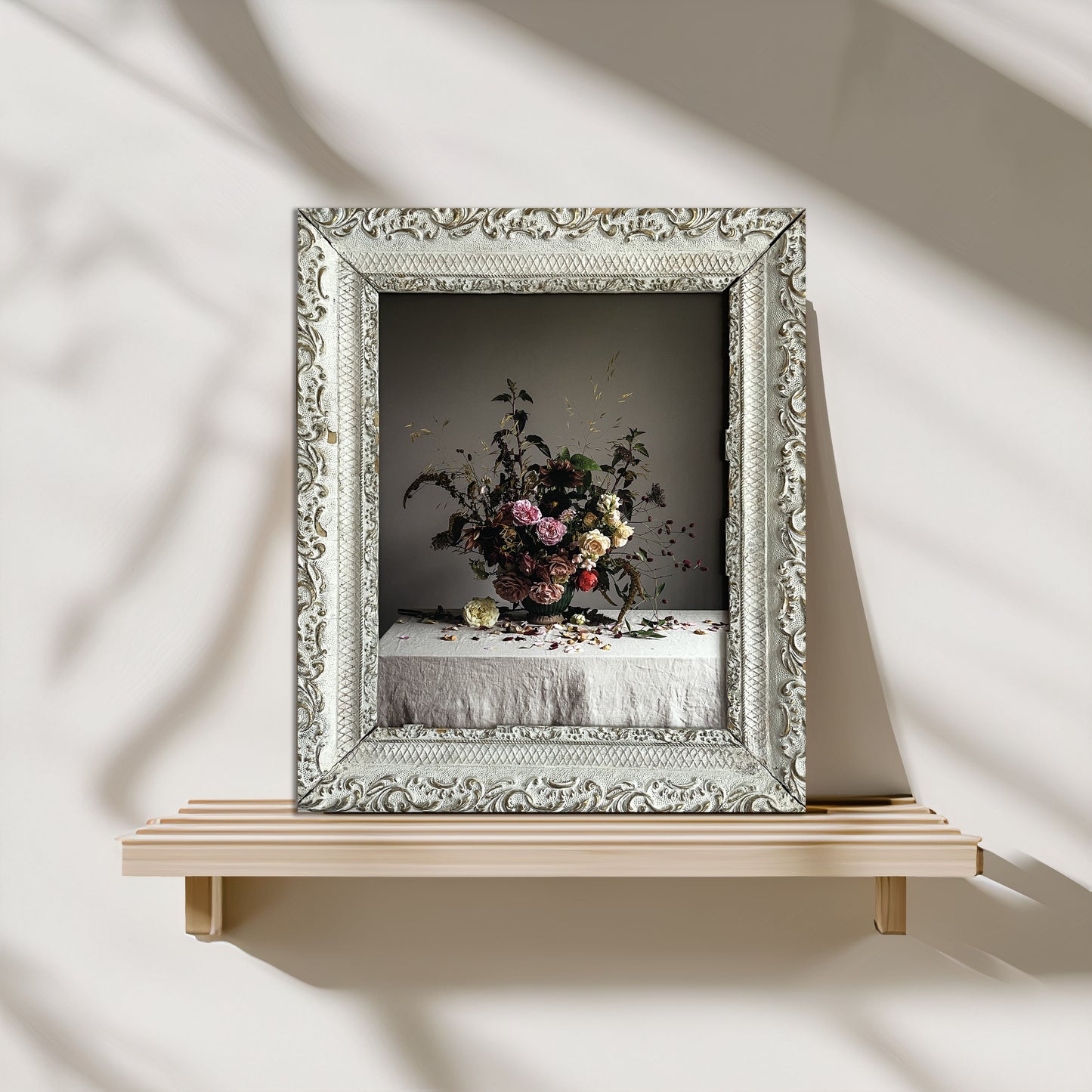 July in French White Vintage Frame