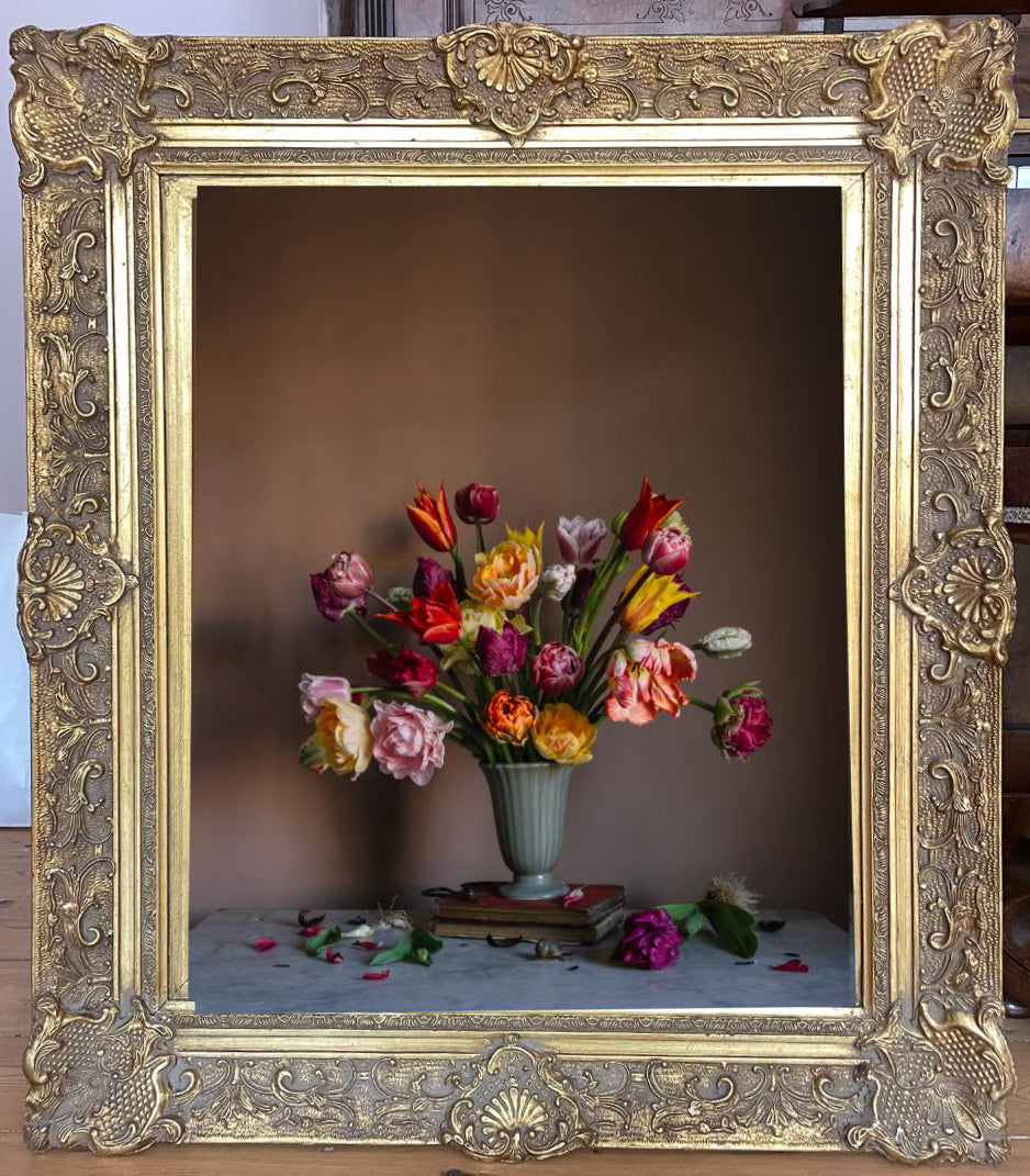 Tulips Still-Life Original in Vintage Frame