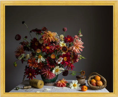 Dahlia & Apricot Limited Edition Floral Art Print