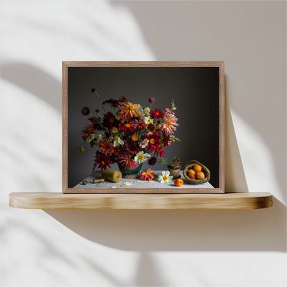 Dahlia & Apricot Limited Edition Floral Art Print