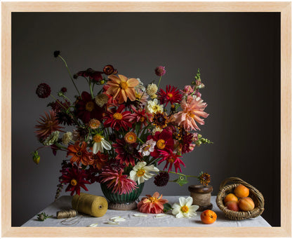 Dahlia & Apricot Limited Edition Floral Art Print