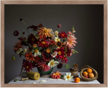 Dahlia & Apricot Limited Edition Floral Art Print