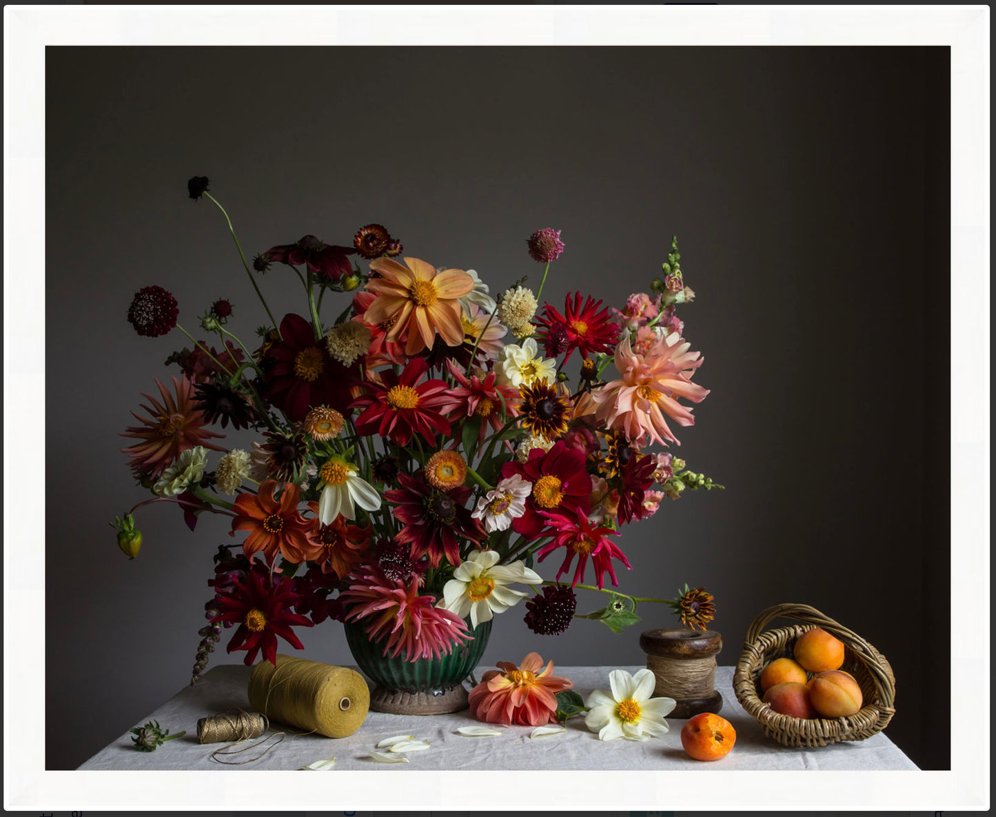 Dahlia & Apricot Limited Edition Floral Art Print