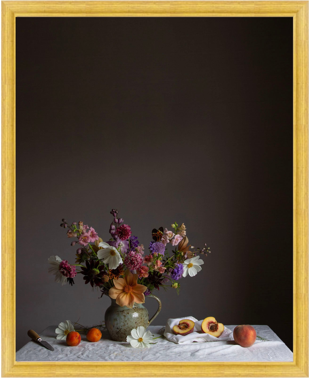 Cosmos & Peach Limited Edition Floral Art Print