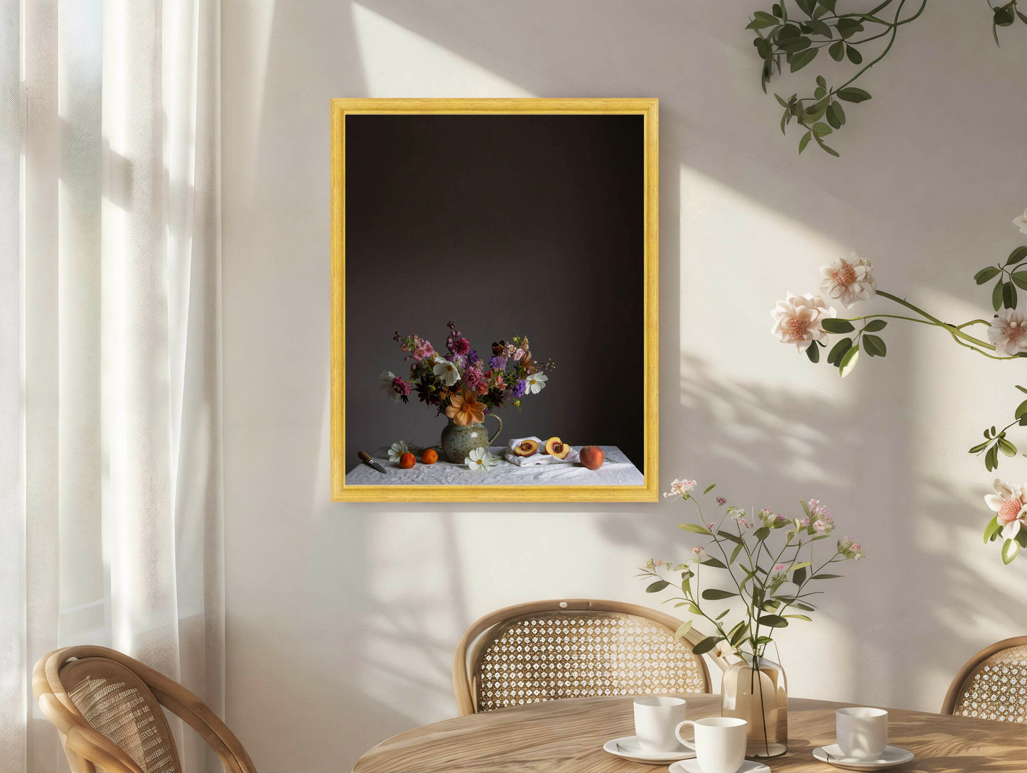 Cosmos & Peach Limited Edition Floral Art Print