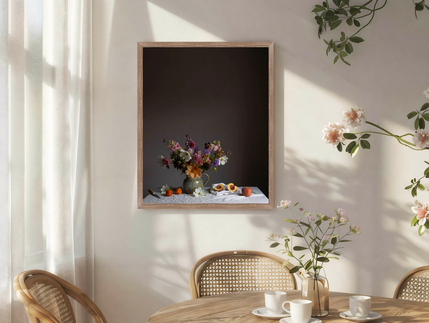 Cosmos & Peach Limited Edition Floral Art Print