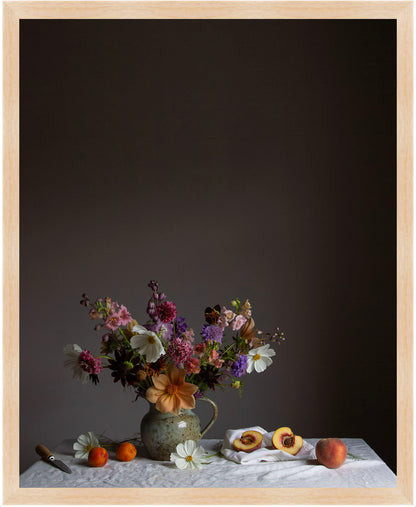 Cosmos & Peach Limited Edition Floral Art Print