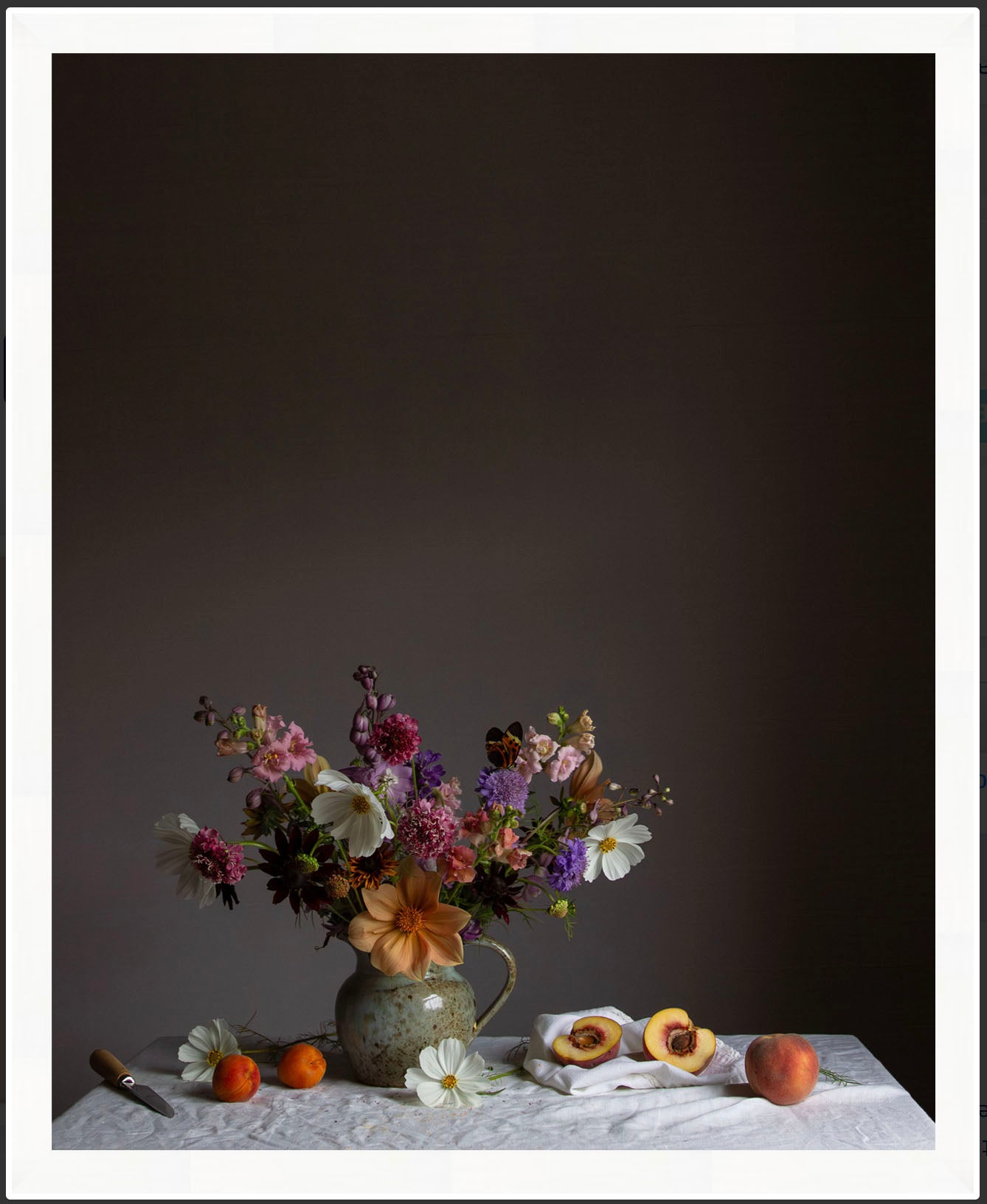 Cosmos & Peach Limited Edition Floral Art Print