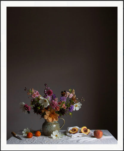 Cosmos & Peach Limited Edition Floral Art Print