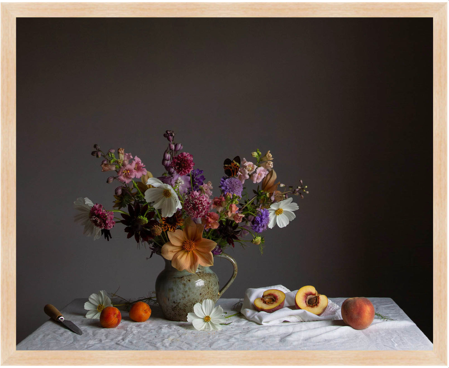 Cosmos & Peach Limited Edition Floral Art Print