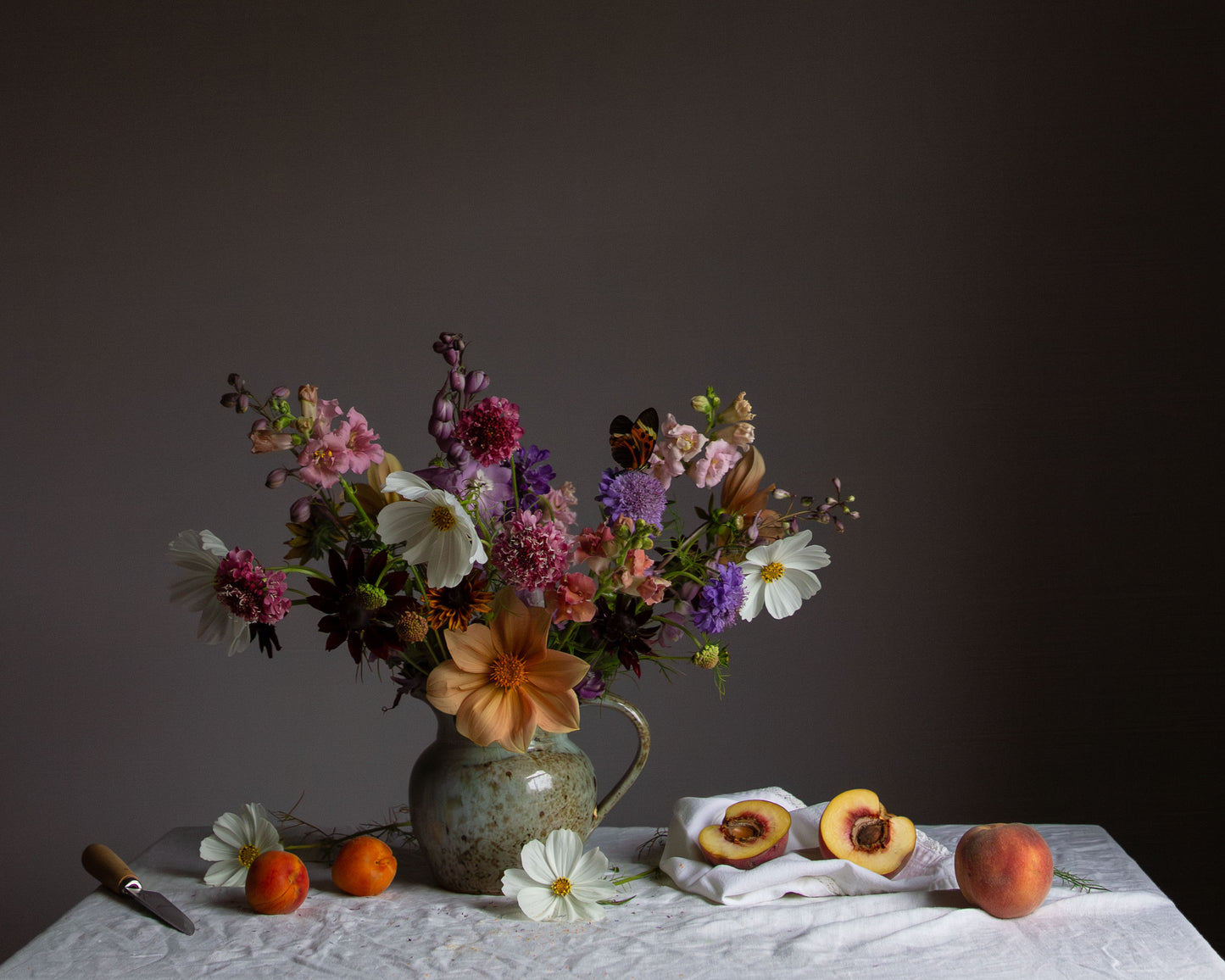 Cosmos & Peach Limited Edition Floral Art Print