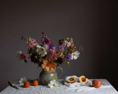 Cosmos & Peach Limited Edition Floral Art Print