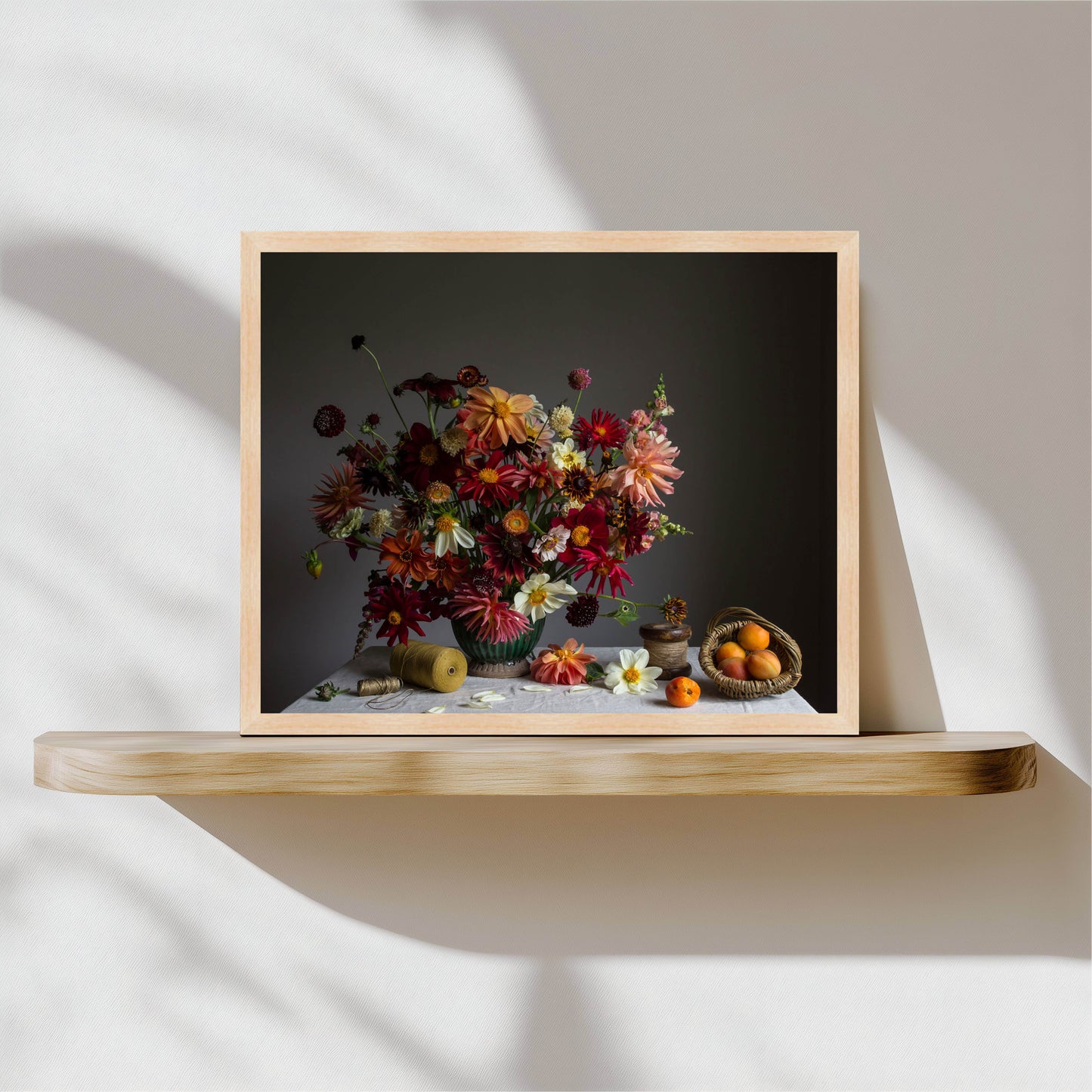 Dahlia & Apricot Limited Edition Floral Art Print