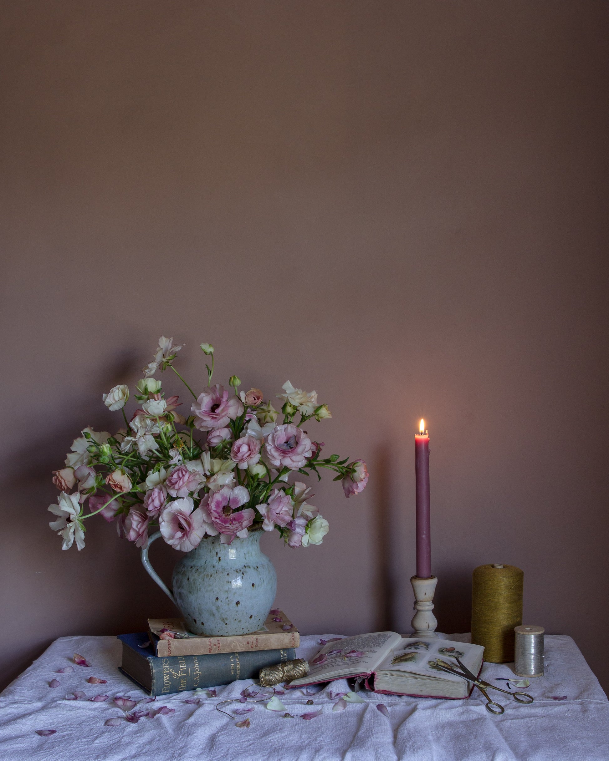 Ranunculus & Thread Limited Edition Floral Art Print by Emma Harris