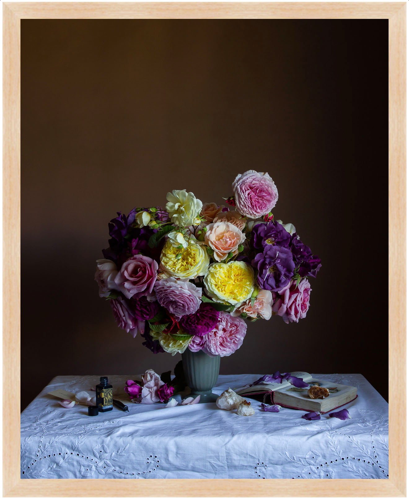 Framed floral still-life photograph