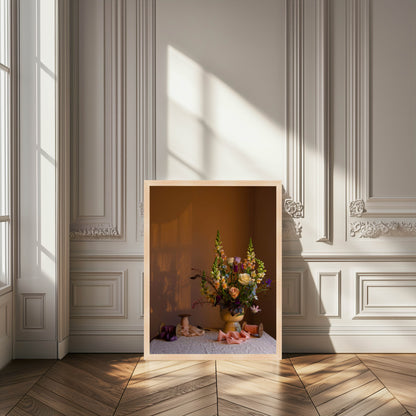 Framed flower artwork