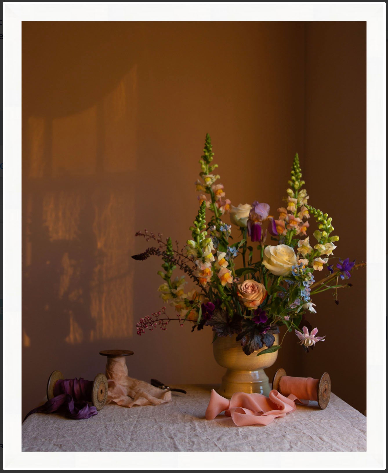 Framed floral picture