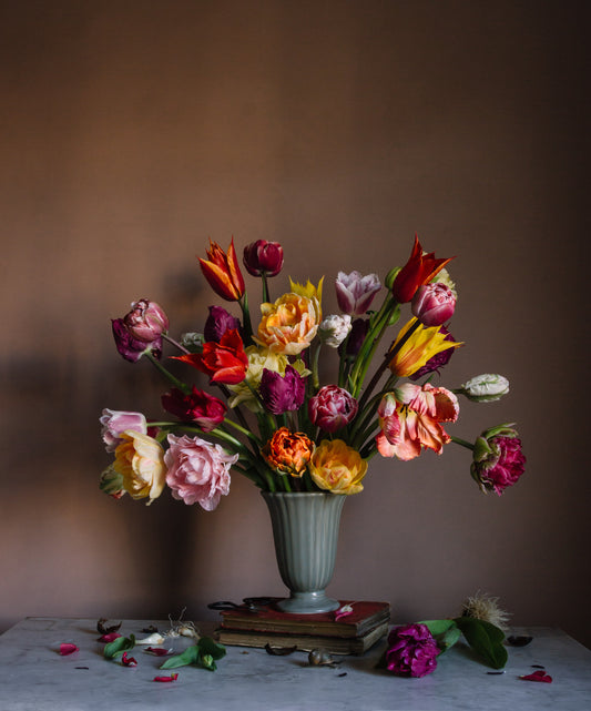 Tulips Still-Life Original in Vintage Frame
